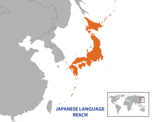 Japanese language reach map